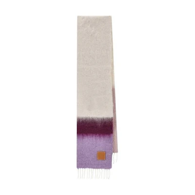 (Women) LOEWE Layered Embroidered Logo Wool Scarf - Multicolor. F811257X226309