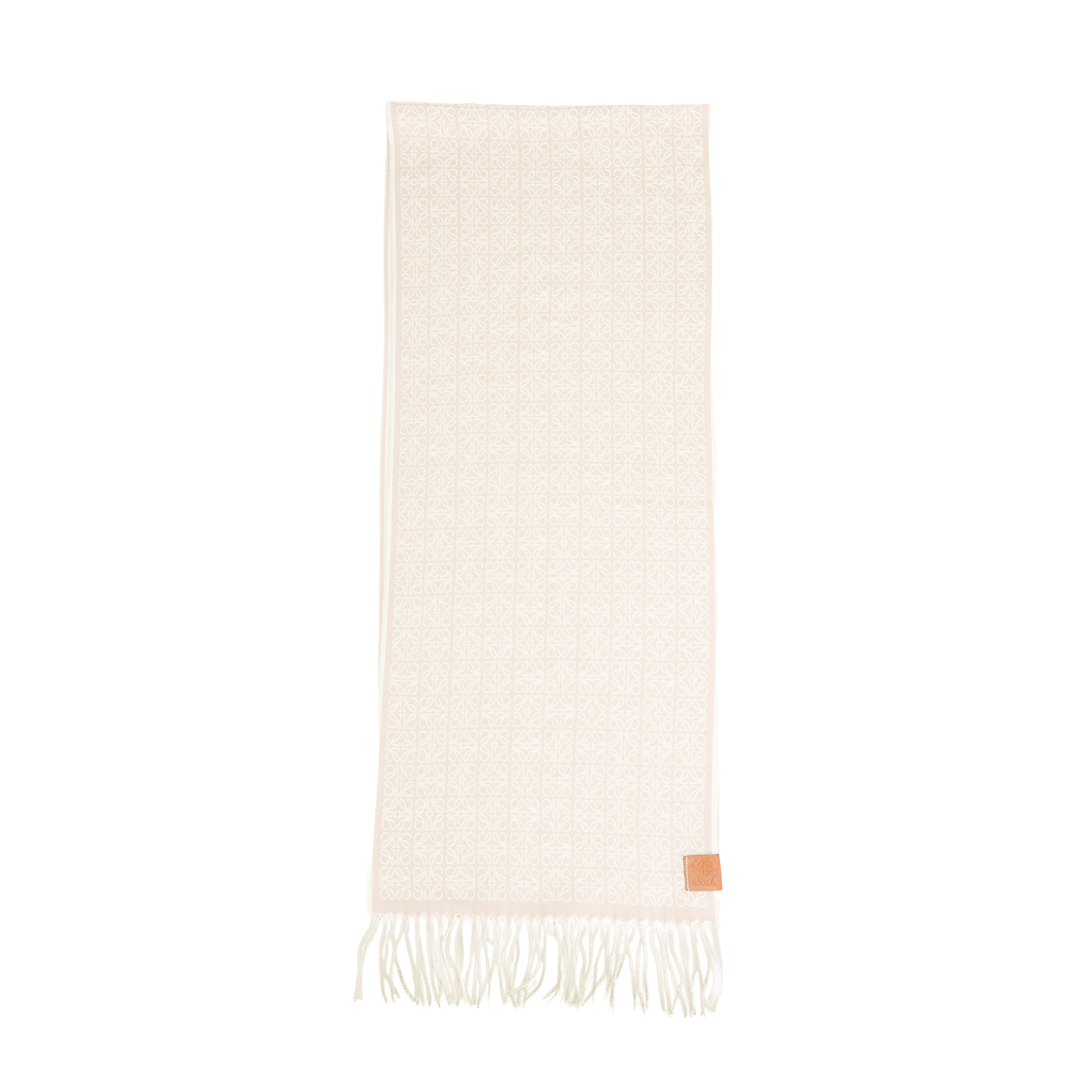 Buy (Women) LOEWE  Logo Cashmere Tassel Scarf Beige/Brown F811257X11-2144