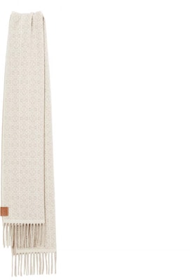 (Women) LOEWE Logo Cashmere Tassel Scarf Beige/Brown F811257X11-2144 Lookbook (Women) LOEWE Logo Cashmere Tassel Scarf Beige/Brown F811257X11-2144