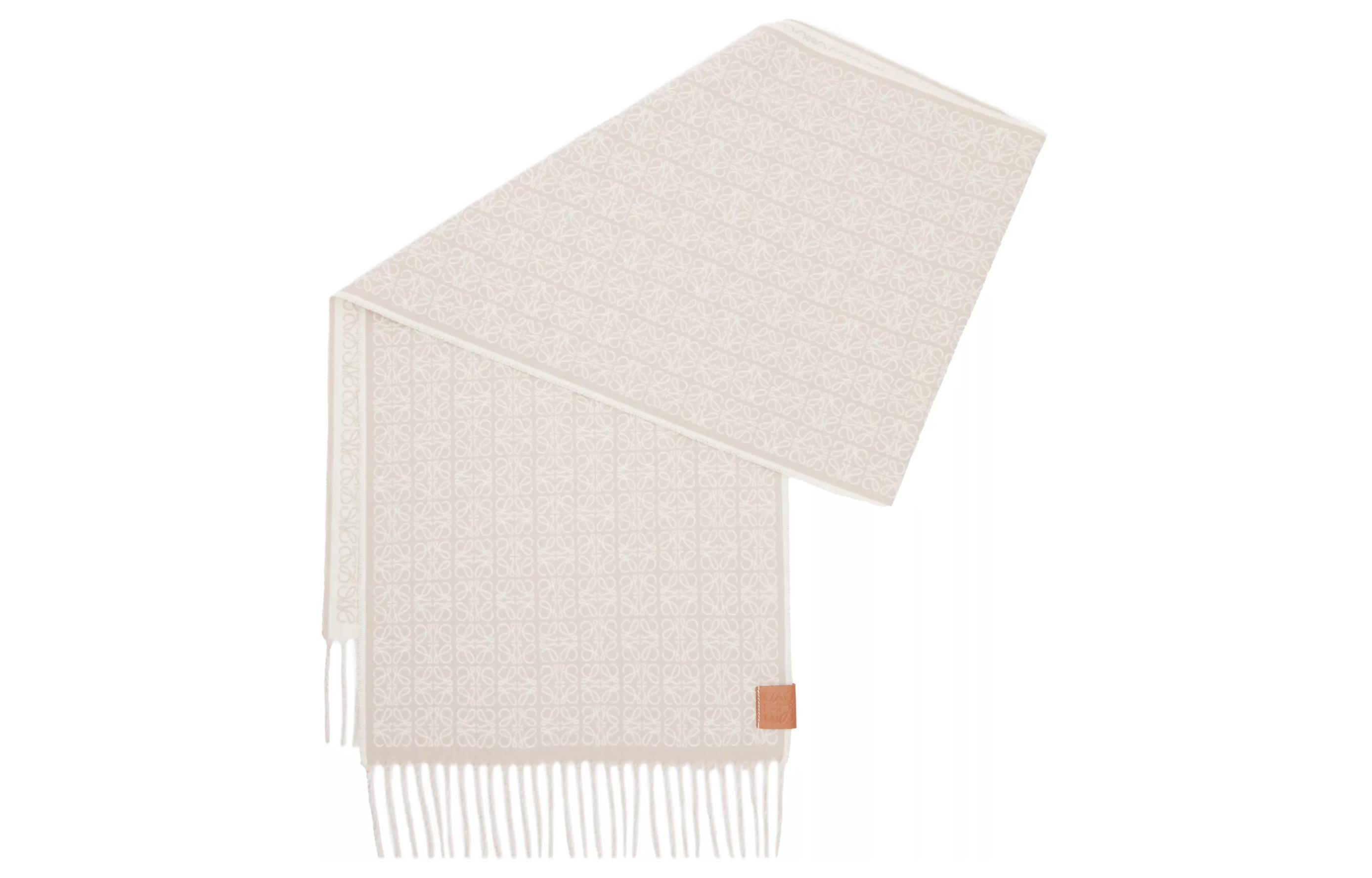 Purchase (Women) LOEWE  Logo Cashmere Tassel Scarf Beige/Brown F811257X11-2144