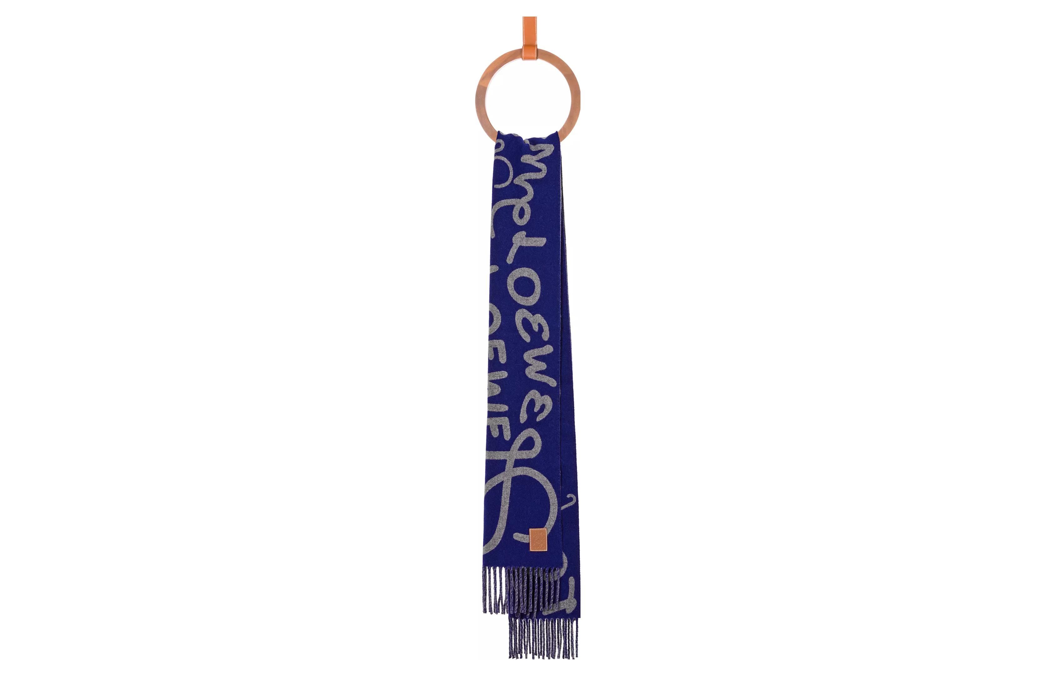 (Women) LOEWE  Logo Print Wool Cashmere Scarf with Tassels. F000487XDT-4936
