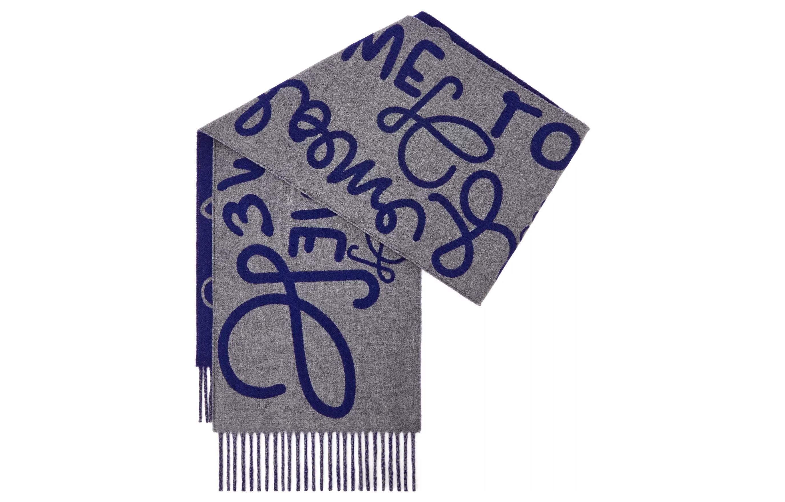 Purchase (W) LOEWE 标志印花羊毛羊绒流苏围巾 F000487XDT-4936