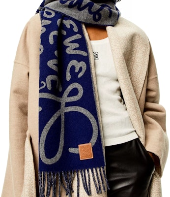 (W) LOEWE 标志印花羊毛羊绒流苏围巾 F000487XDT-4936 Details for (W) LOEWE 标志印花羊毛羊绒流苏围巾 F000487XDT-4936