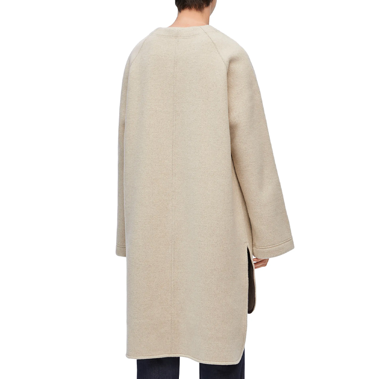 Shop (Women) LOEWE  Loose Fit Panda Embroidered Long-Sleeve Dress Light Gray S359Y23X90-1790