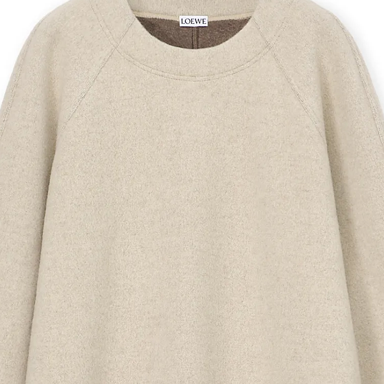 Sizing (Women) LOEWE  Loose Fit Panda Embroidered Long-Sleeve Dress Light Gray S359Y23X90-1790