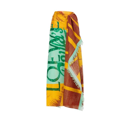 (Women) LOEWE Multicolor Alphabet Logo Shawl. F000913X17