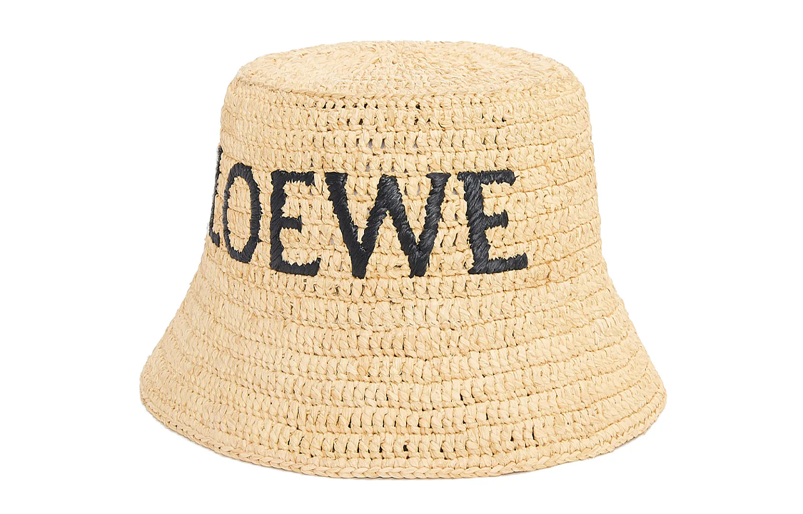 Order (W) LOEWE 自然藤草刺繡標誌漁夫帽. K820HB1XA4