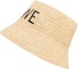 Shop (Women) LOEWE Natural Raffia Embroidered Logo Bucket Hat. K820HB1XA4