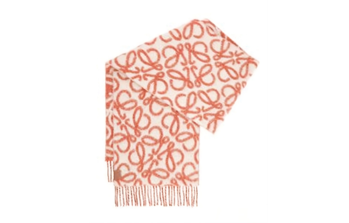 Lookbook (W) 洛艾威 橙色印标流苏边围巾 F811257X239102
