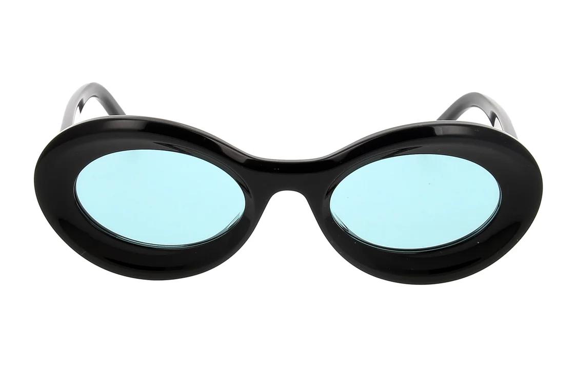 Lookbook (W) LOEWE 椭圆形醋酸纤维标志太阳镜，黑色款。 LW40110U5001V