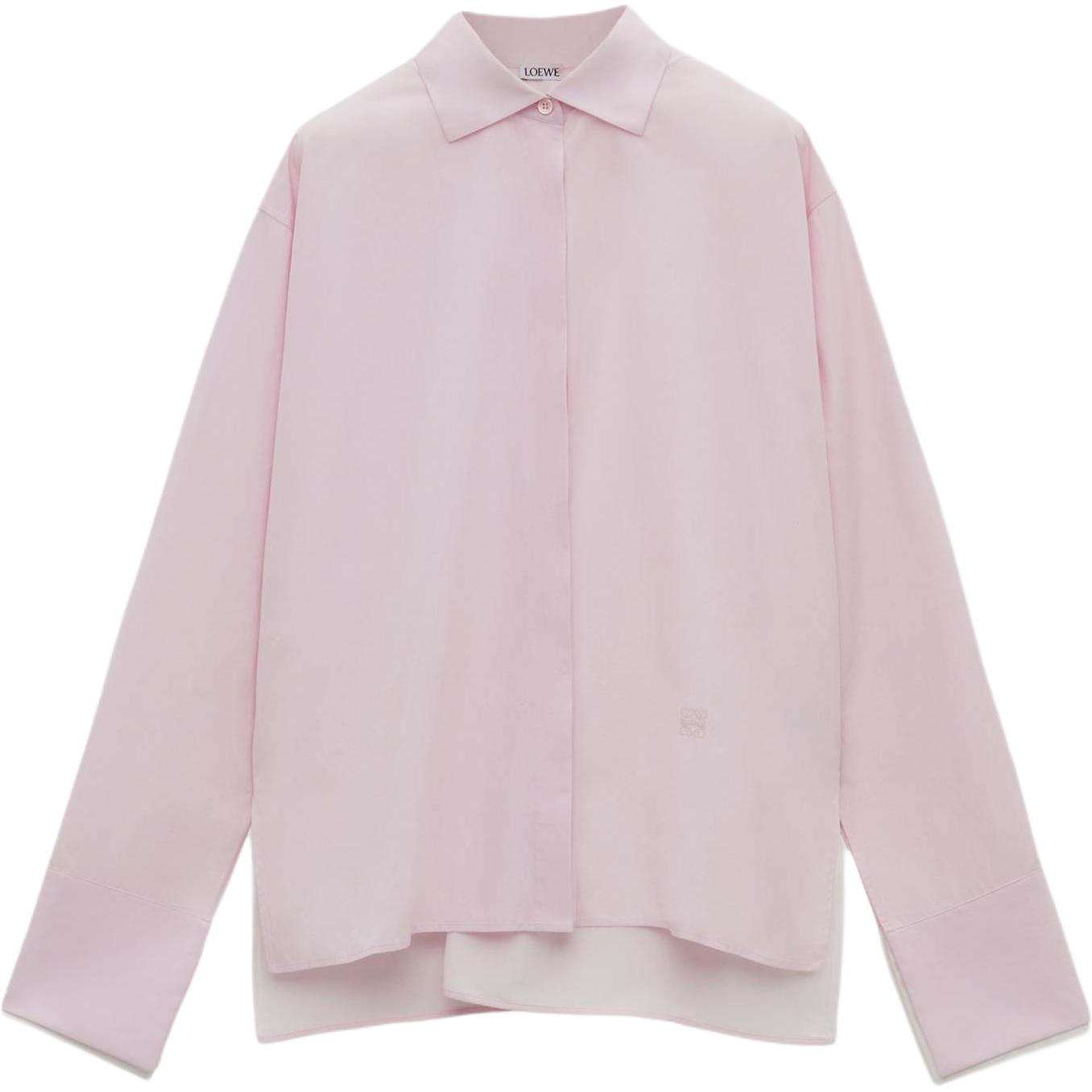 Order (W) LOEWE Kemeja Lengan Panjang Oversized Warna Merah Jambu dengan Butang. S359Y05XBY-3864