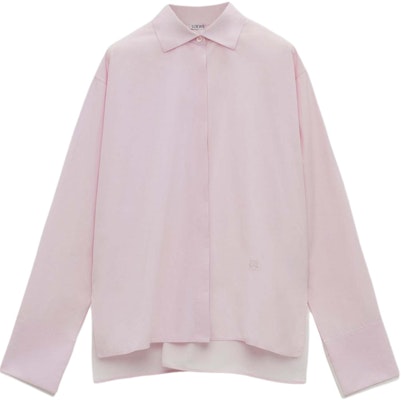 (W) LOEWE 寬鬆版長袖純粉色襯衫,經典扣扣設計。 S359Y05XBY-3864 Order (W) LOEWE 寬鬆版長袖純粉色襯衫,經典扣扣設計。 S359Y05XBY-3864