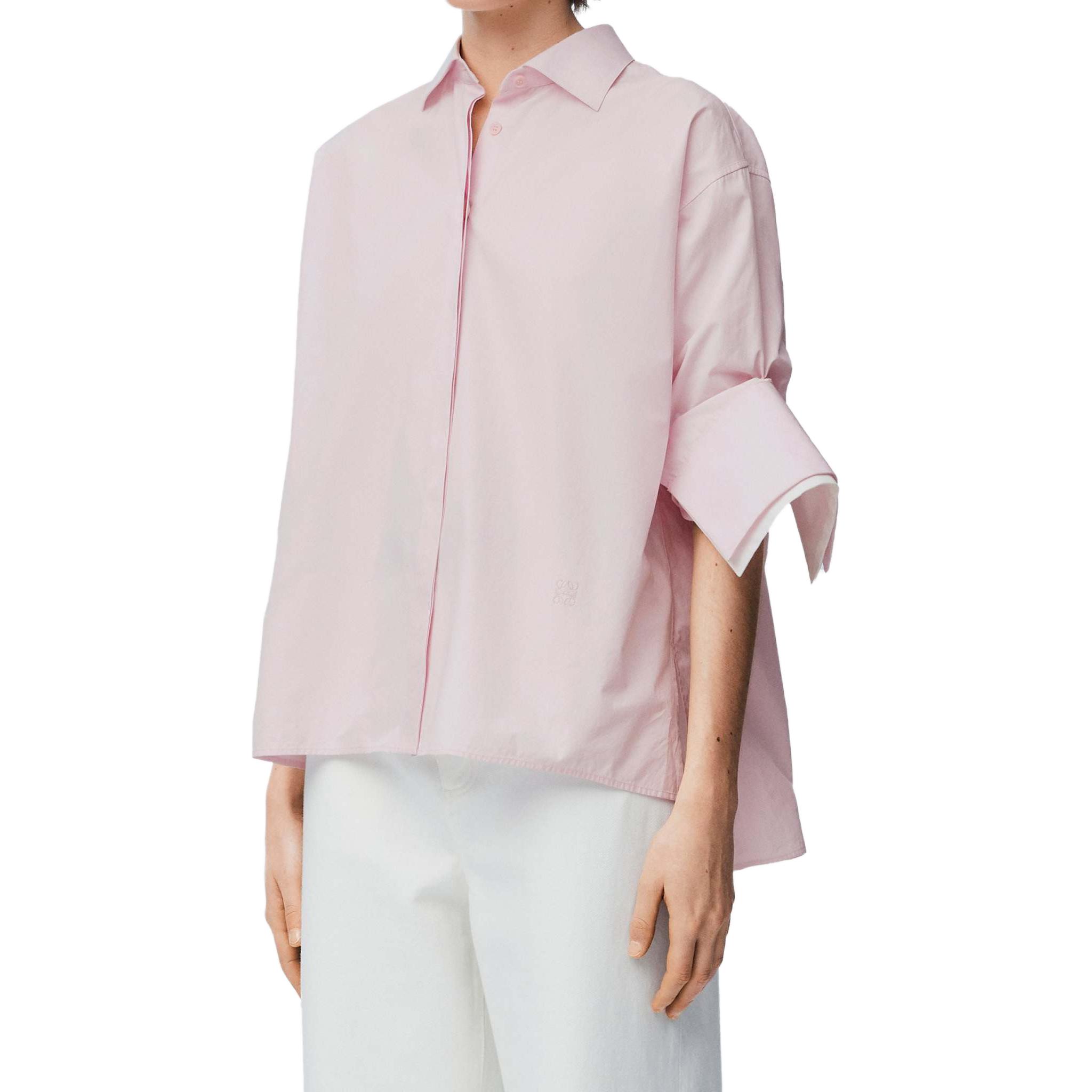 Purchase (W) LOEWE Kemeja Lengan Panjang Oversized Warna Merah Jambu dengan Butang. S359Y05XBY-3864