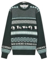 (W) LOEWE Sweater Crewneck Bulu Panda Cetakan - Hijau Gelap. S359Y14KF1-4226 Order (W) LOEWE Sweater Crewneck Bulu Panda Cetakan - Hijau Gelap. S359Y14KF1-4226