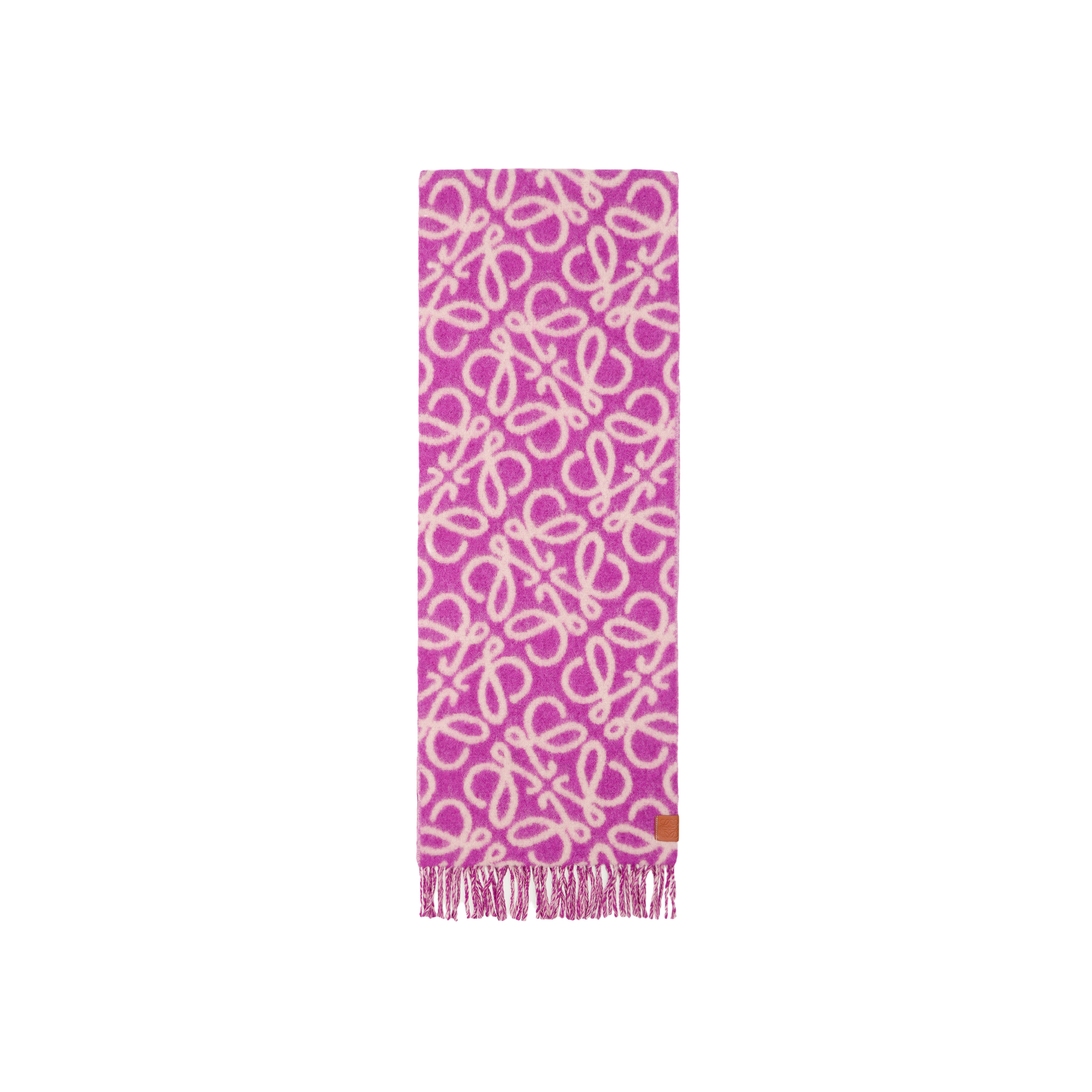 (Women) LOEWE  Pink Printed Knit Scarf. F811257X236126