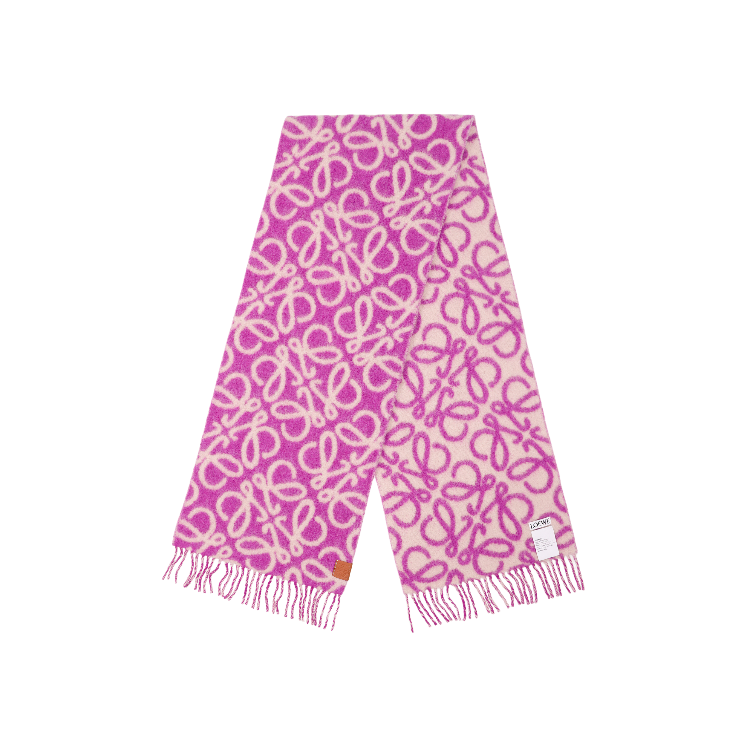 (Women) LOEWE  Pink Printed Knit Scarf. F811257X236126 圖 3