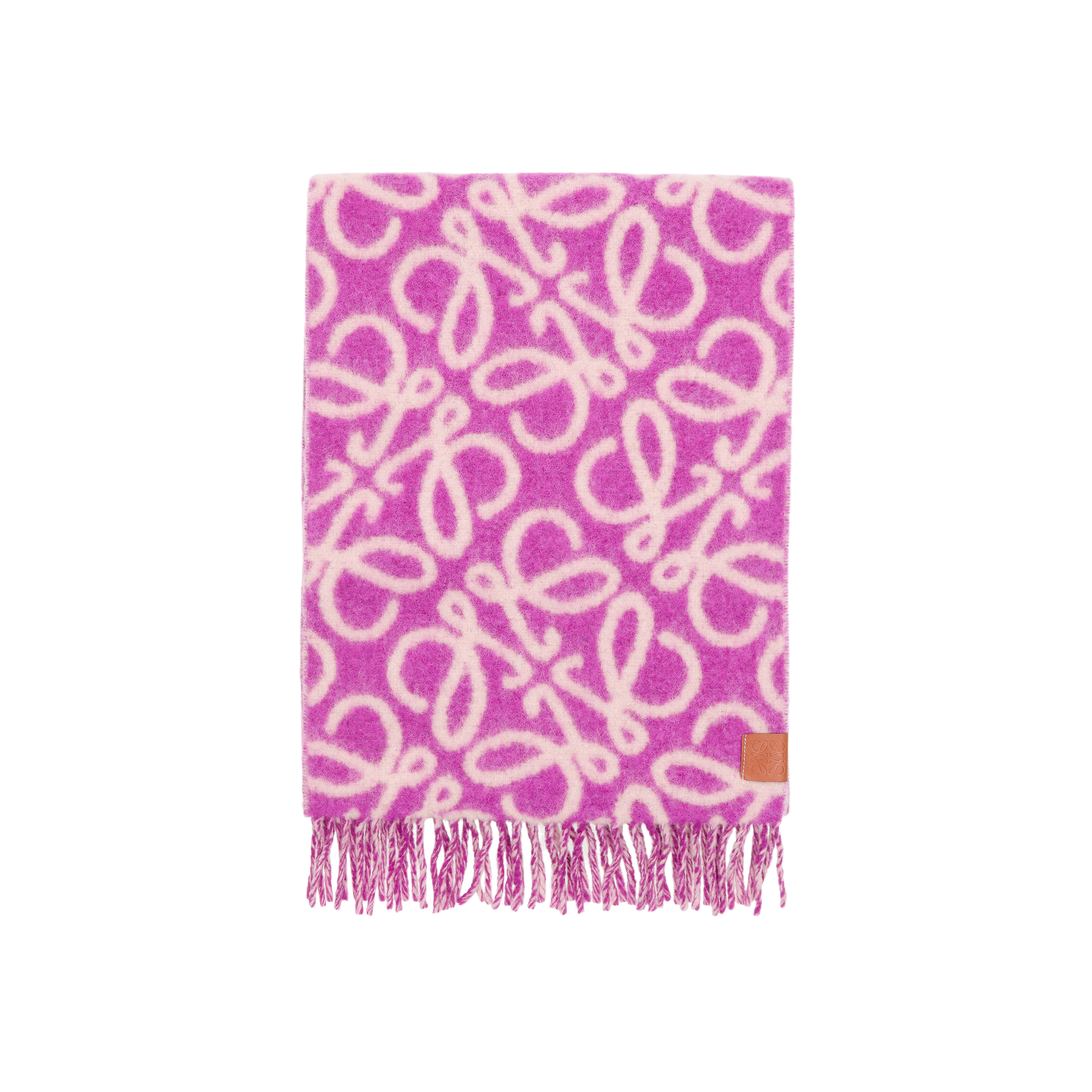 (Women) LOEWE  Pink Printed Knit Scarf. F811257X236126 圖 4