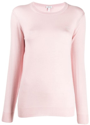 (Women) LOEWE Pink Slim Fit Crewneck Embroidered Knit Sweater S3109200MI7080 Order (Women) LOEWE Pink Slim Fit Crewneck Embroidered Knit Sweater S3109200MI7080