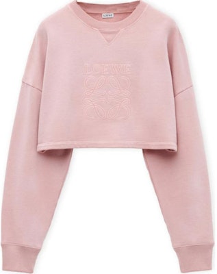 (Women) LOEWE Pink Solid Color Cotton Cropped Sweatshirt. S359Y24X47-7140 Buy (Women) LOEWE Pink Solid Color Cotton Cropped Sweatshirt. S359Y24X47-7140