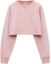 Order (Women) LOEWE Pink Solid Color Cotton Cropped Sweatshirt. S359Y24X47-7140