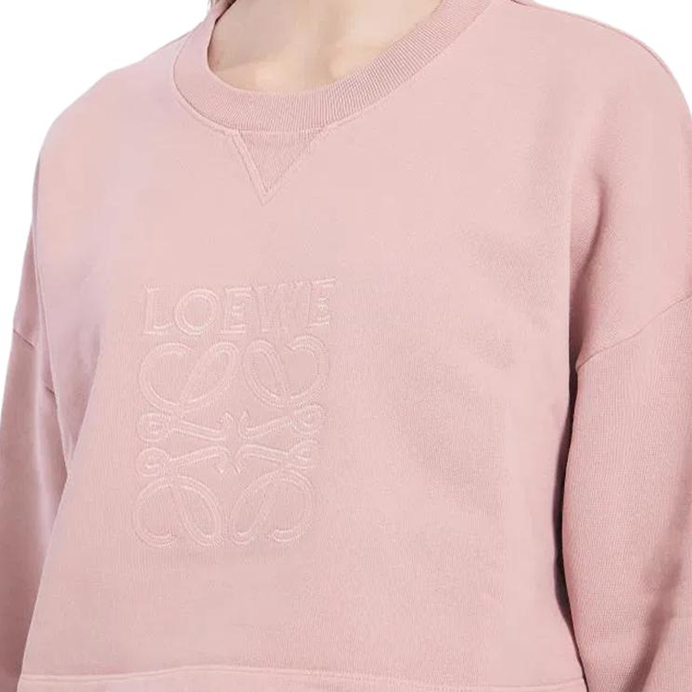 Purchase (W) LOEWE Baju Sweatshirt Kapas Pendek Warna Merah Jambu. S359Y24X47-7140
