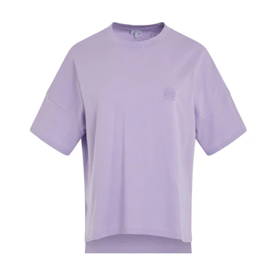 (Women) LOEWE Purple Loose Fit Short Sleeve Round Neck T-Shirt. S359Y22X58-5877