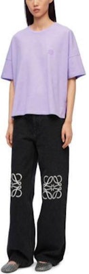 (Women) LOEWE Purple Loose Fit Short Sleeve Round Neck T-Shirt. S359Y22X58-5877 Purchase (Women) LOEWE Purple Loose Fit Short Sleeve Round Neck T-Shirt. S359Y22X58-5877