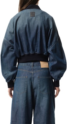 (Women) LOEWE Ribbed Knit Logo Patch Zip Jacket Washed Blue. S359Y50X67-8438 Purchase (Women) LOEWE Ribbed Knit Logo Patch Zip Jacket Washed Blue. S359Y50X67-8438