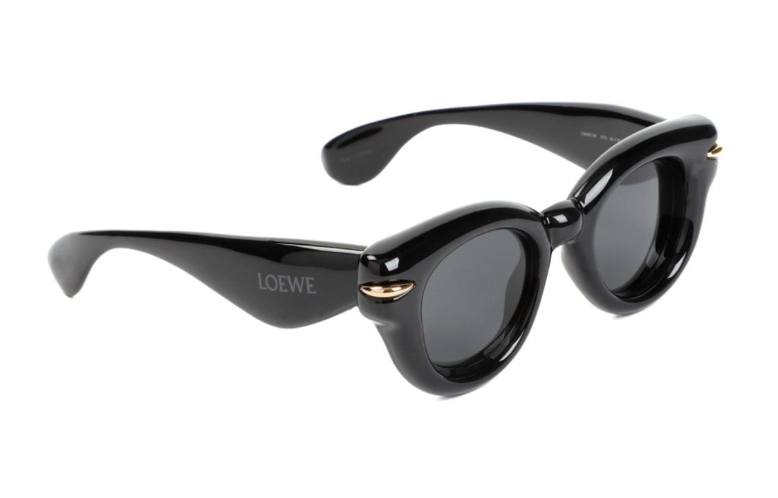Lookbook (W) LOEWE 圆形太阳眼镜 黑色镜框 配标志性镜腿 LW40118I4601ASHINYBLACK