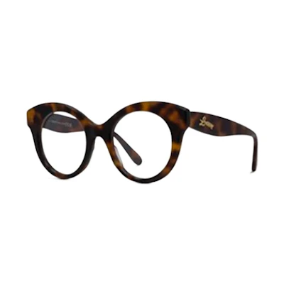 (Women) LOEWE Round Tortoiseshell Optical Glasses with Logo Design. LW50074