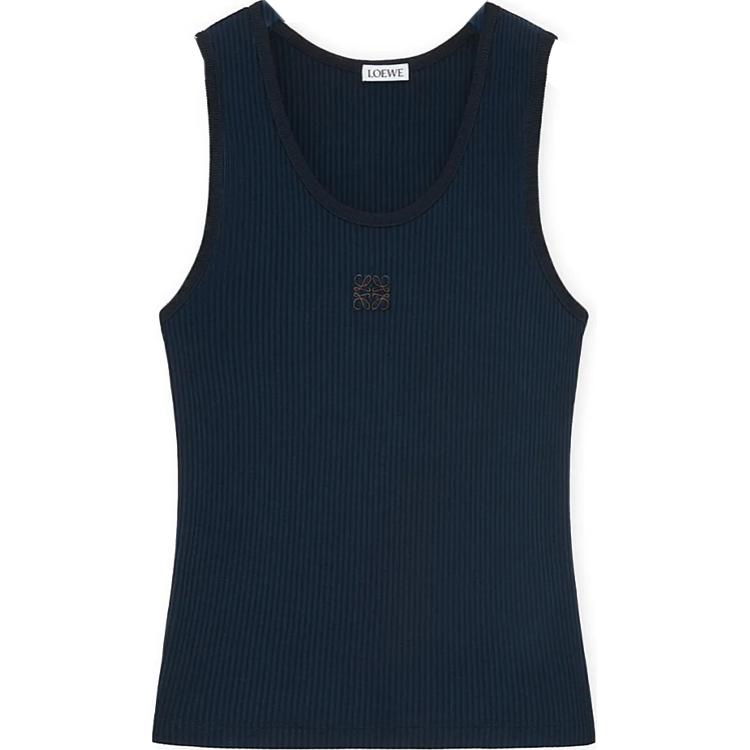 (Women) LOEWE  Slim Fit Logo Embroidered Pullover Tank Top Deep Sea Blue. S540Y23X30-5700