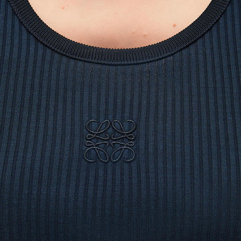 Details for (W) LOEWE Pulóver Ajustado Logo Bordado Color Azul Marino. S540Y23X30-5700