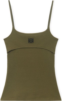 (W) LOEWE 細身刺繡徽標背心 橄欖綠色。 S359Y23X99-4160 Order (W) LOEWE 細身刺繡徽標背心 橄欖綠色。 S359Y23X99-4160