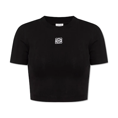 (Women) LOEWE Slim Fit Round Neck Black Short Sleeve T-Shirt. S359Y23X87-1100