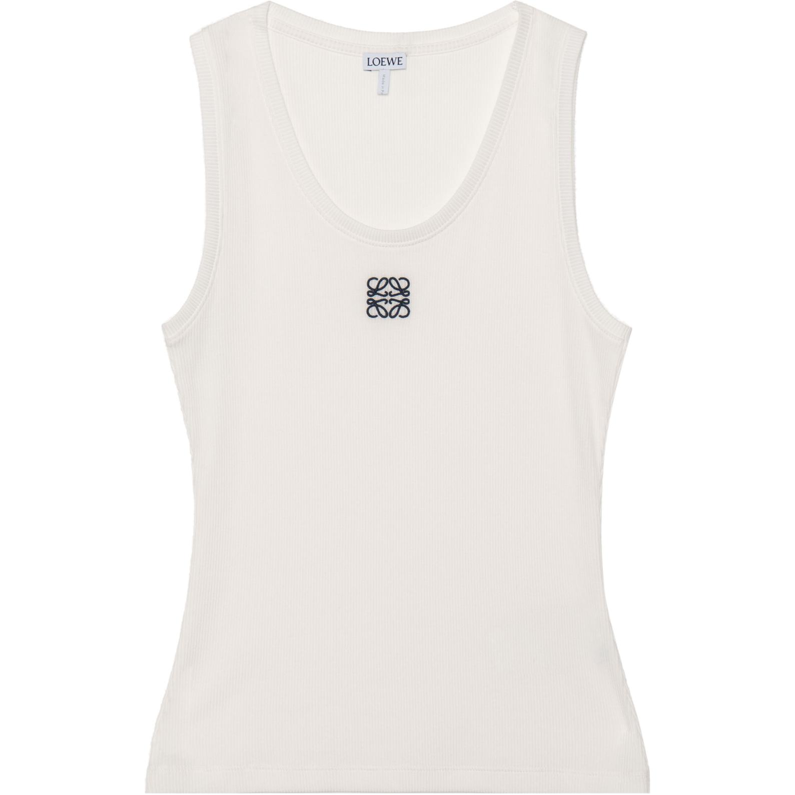 (Women) LOEWE  Slim Fit Solid Color Sleeveless Tank Top in White. S359Y23X84-2100
