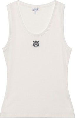 (W) LOEWE Camiseta sin Mangas Ajustada de Color Sólido en Blanco. S359Y23X84-2100 Order (W) LOEWE Camiseta sin Mangas Ajustada de Color Sólido en Blanco. S359Y23X84-2100