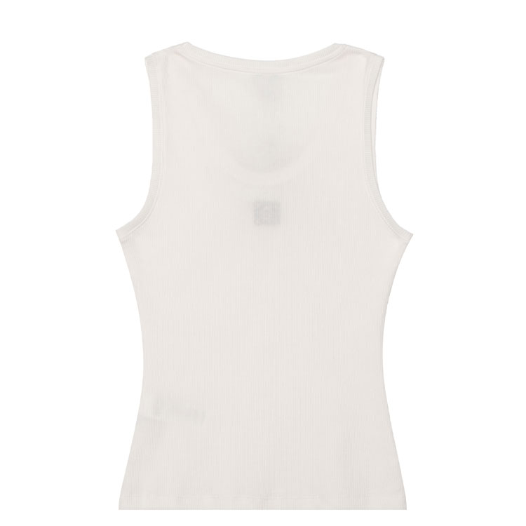 Lookbook (W) LOEWE Camiseta sin Mangas Ajustada de Color Sólido en Blanco. S359Y23X84-2100