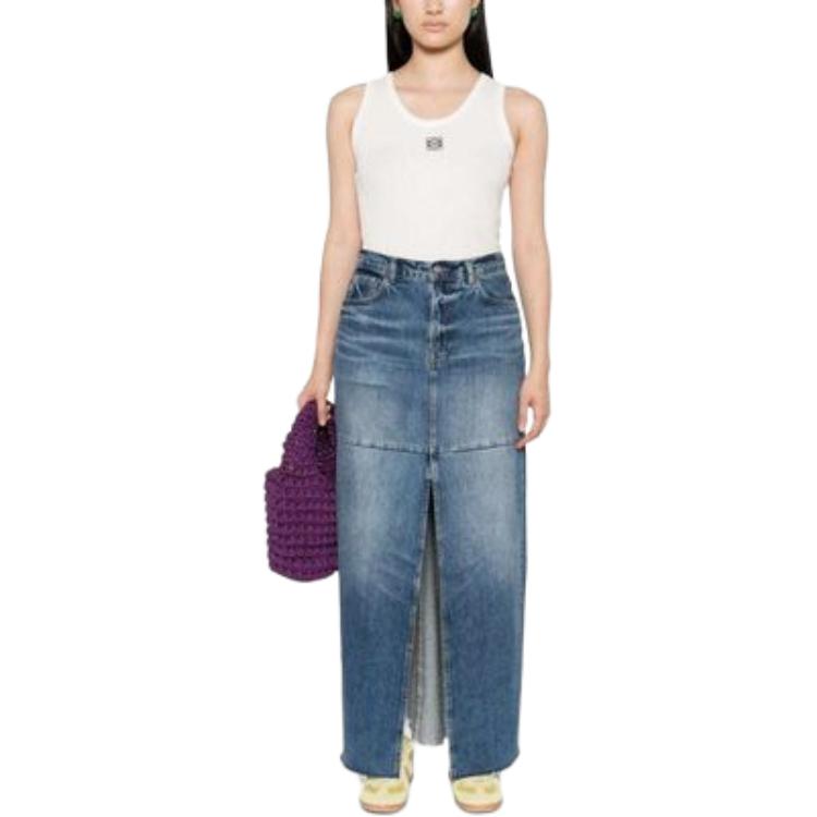 Shop (W) LOEWE Camiseta sin Mangas Ajustada de Color Sólido en Blanco. S359Y23X84-2100