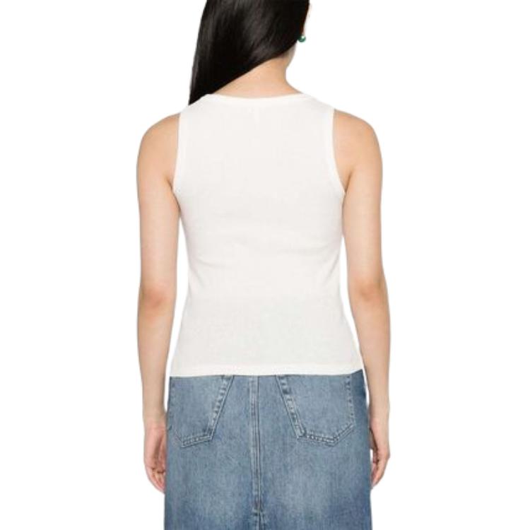 Purchase (W) LOEWE Camiseta sin Mangas Ajustada de Color Sólido en Blanco. S359Y23X84-2100