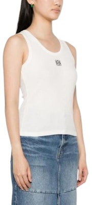 (W) LOEWE Camiseta sin Mangas Ajustada de Color Sólido en Blanco. S359Y23X84-2100 Details for (W) LOEWE Camiseta sin Mangas Ajustada de Color Sólido en Blanco. S359Y23X84-2100