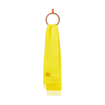 (Women) LOEWE Soft Warm Wool Knit Scarf in Yellow. F540257X02