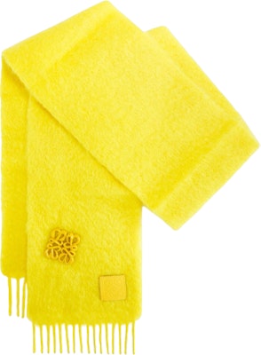 (W) LOEWE Syal Rajut Wol Lembut Hangat Warna Kuning. F540257X02 Lookbook (W) LOEWE Syal Rajut Wol Lembut Hangat Warna Kuning. F540257X02