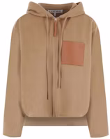 (Women) LOEWE Solid Color Hooded Zip Jacket S359Y02XAE-3150 (Women) LOEWE Solid Color Hooded Zip Jacket S359Y02XAE-3150