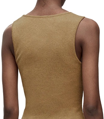 (Women) LOEWE Solid Color Logo Embroidered Crewneck Vest - Taupe Gray. S359Y23X54-8029 Details for (Women) LOEWE Solid Color Logo Embroidered Crewneck Vest - Taupe Gray. S359Y23X54-8029