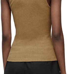 (W) LOEWE Chaleco sin mangas color sólido con logo bordado - Gris topo. S359Y23X54-8029 Sizing (W) LOEWE Chaleco sin mangas color sólido con logo bordado - Gris topo. S359Y23X54-8029