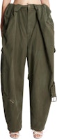 (Women) LOEWE Solid Color Mid-Rise Loose Cargo Pants Green. S540Y11X87-4720 (Women) LOEWE Solid Color Mid-Rise Loose Cargo Pants Green. S540Y11X87-4720