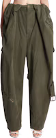 Order (Women) LOEWE Solid Color Mid-Rise Loose Cargo Pants Green. S540Y11X87-4720
