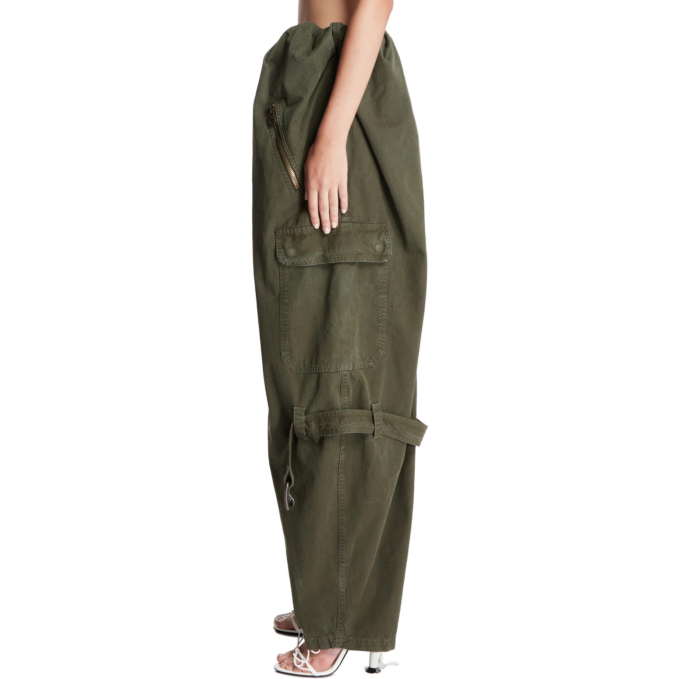 Purchase (W) Pantalones Cargo Sueltos Verde de Tiro Medio Color Sólido LOEWE. S540Y11X87-4720
