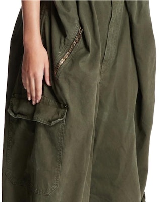 (W) Pantalones Cargo Sueltos Verde de Tiro Medio Color Sólido LOEWE. S540Y11X87-4720 Sizing (W) Pantalones Cargo Sueltos Verde de Tiro Medio Color Sólido LOEWE. S540Y11X87-4720