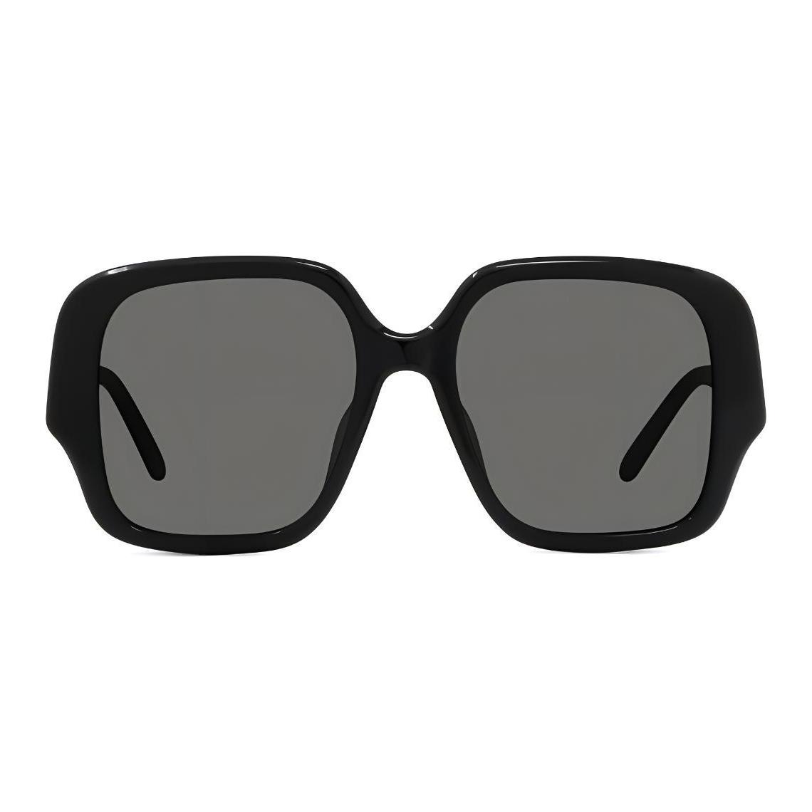 (Women) LOEWE  Square Acetate Sunglasses Black with Logo Design. G735SUNX08-1100